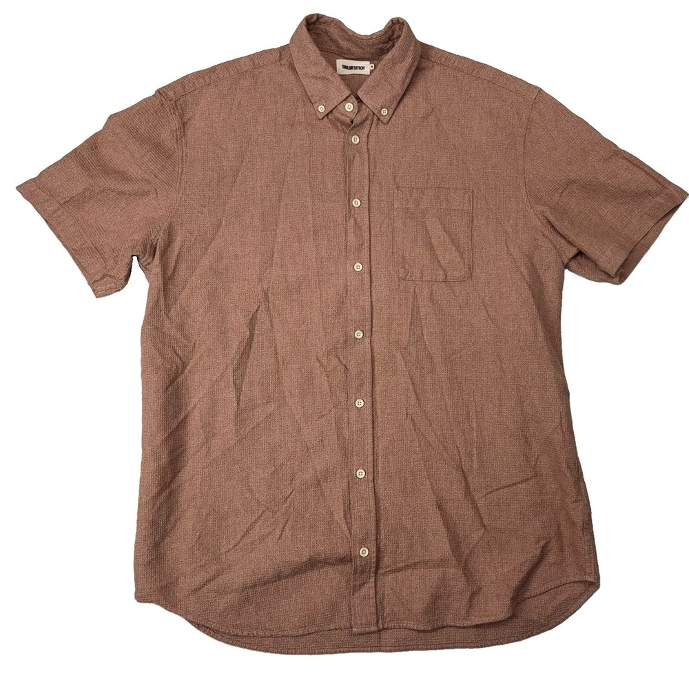 Taylor Stitch Clay Organic Cotton Short Sleeve Button Up Shirt Mens Size 46